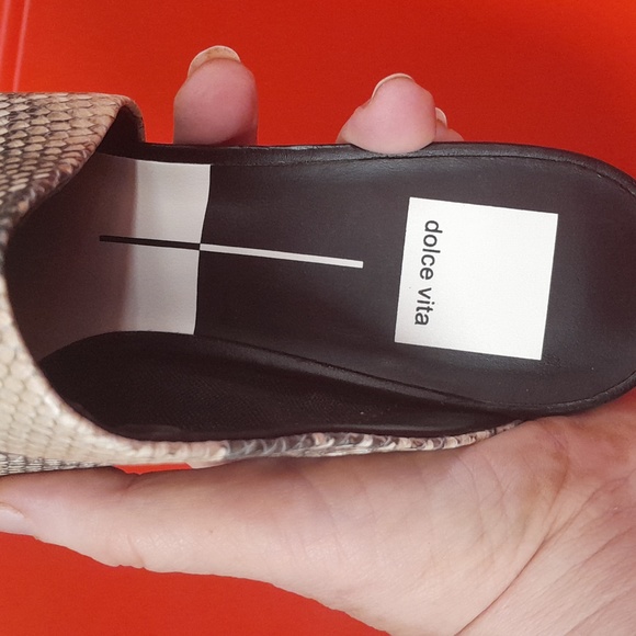 Dolce Vita Cotlyn Leather Snakeskin Block Heel Zip Up Ankle Boots Size 8 - Picture 4 of 7